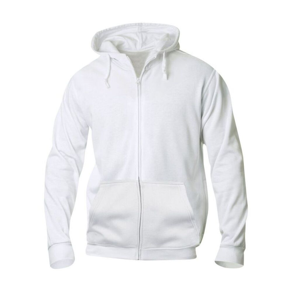 Clique Mens Basic Full Zip Hoodie / White